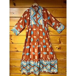 Women’s Long Sleeve Casual Bohemian Maxi Dress M/L